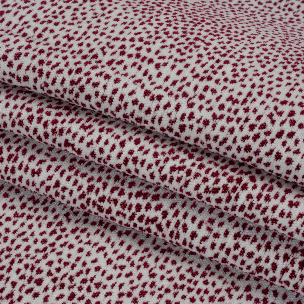 Upholstery Chenille - Raspberry Spotted - Remus Collection Folded