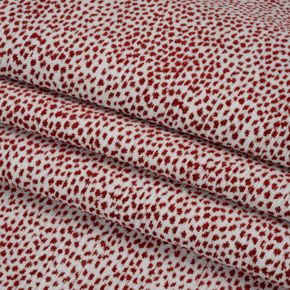 Upholstery Chenille - Ruby Spotted - Remus Collection Folded