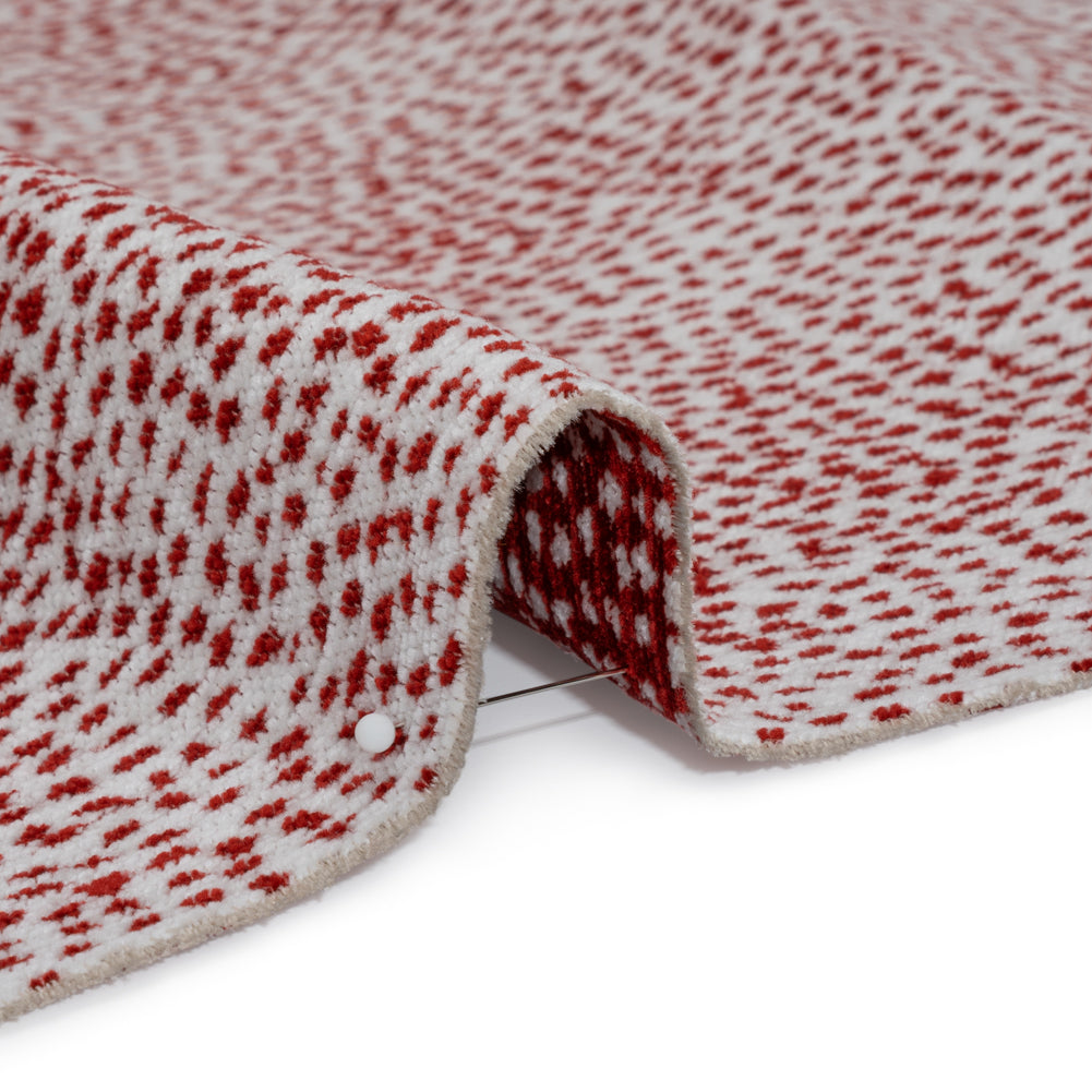 Upholstery Chenille - Ruby Spotted - Remus Collection Detail