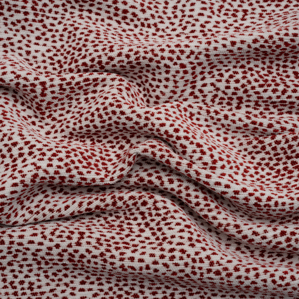 Upholstery Chenille - Ruby Spotted - Remus Collection