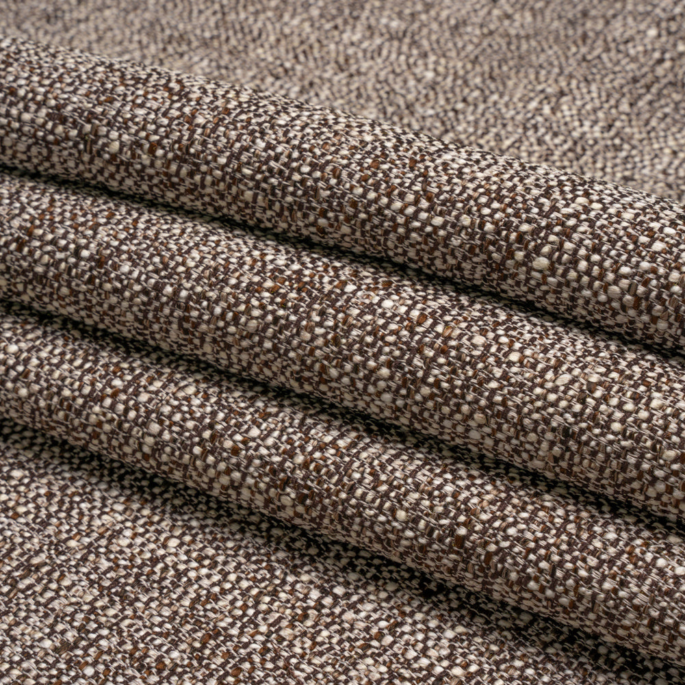 Tweed Upholstery Woven with Latex Backing - Cocoa - Heath Collection Folded