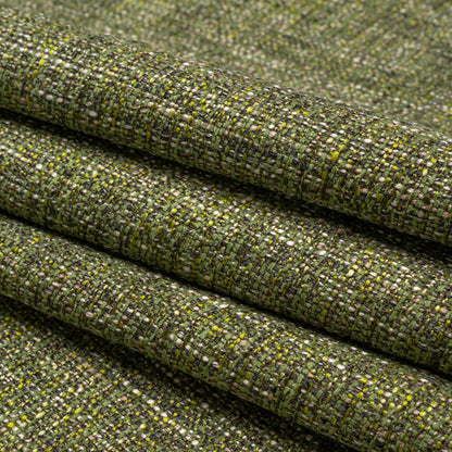 Tweed Upholstery Woven with Latex Backing - Emerald - Heath Collection Folded