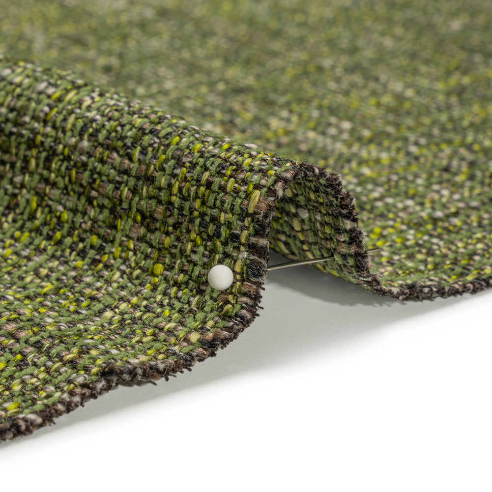 Tweed Upholstery Woven with Latex Backing - Emerald - Heath Collection Detail