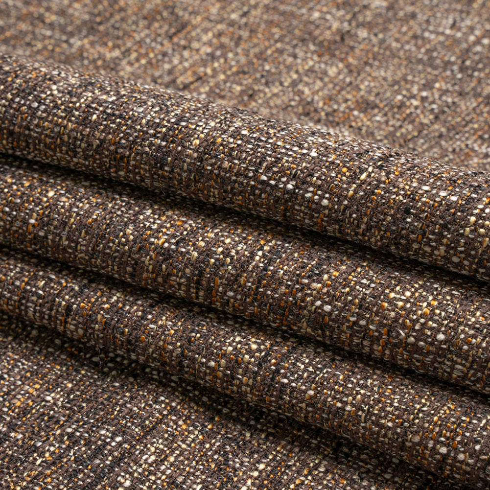 Tweed Upholstery Woven with Latex Backing - Espresso - Heath Collection Folded