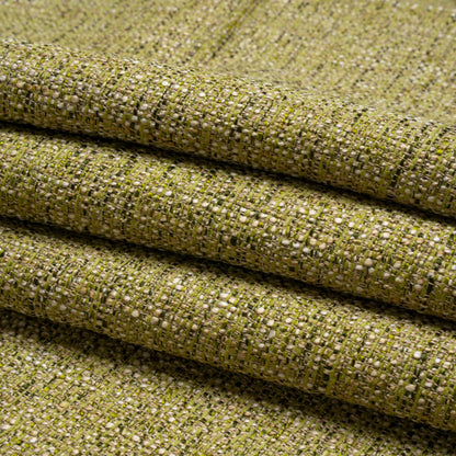 Tweed Upholstery Woven with Latex Backing - Lime - Heath Collection Folded