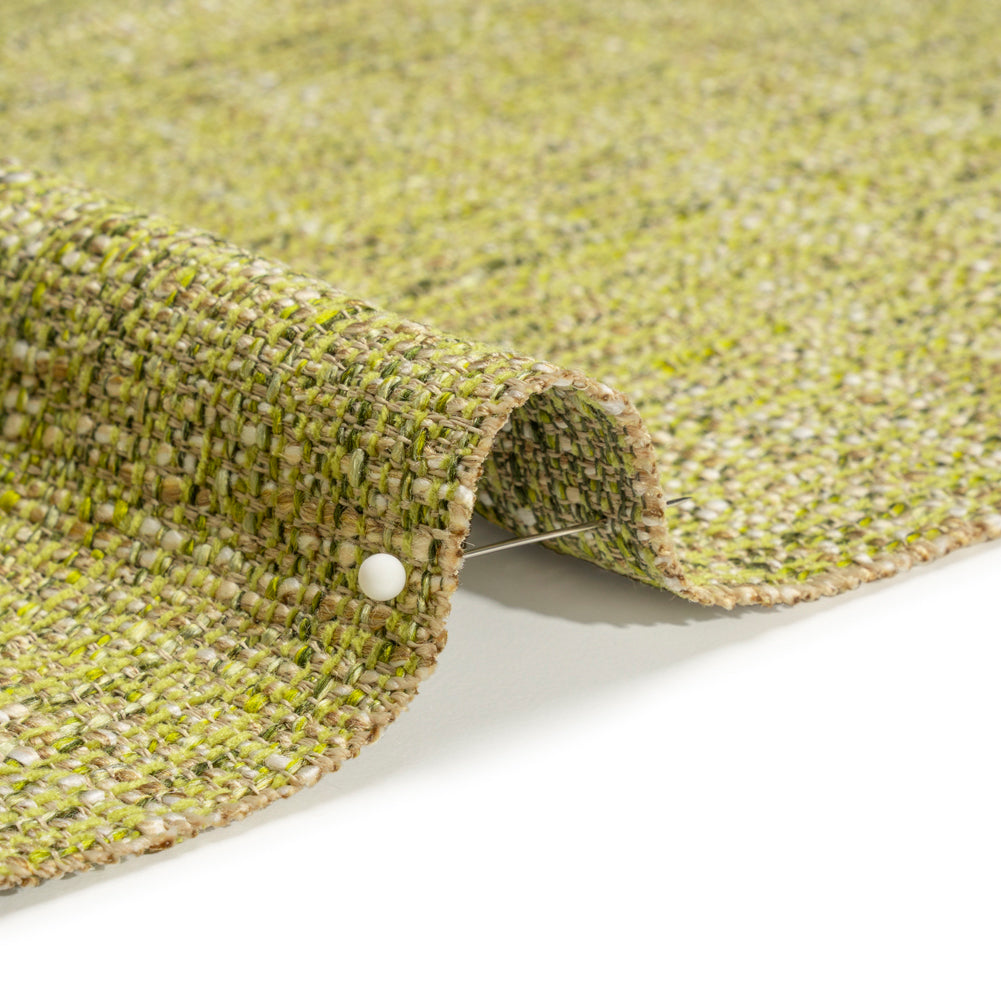 Tweed Upholstery Woven with Latex Backing - Lime - Heath Collection Detail