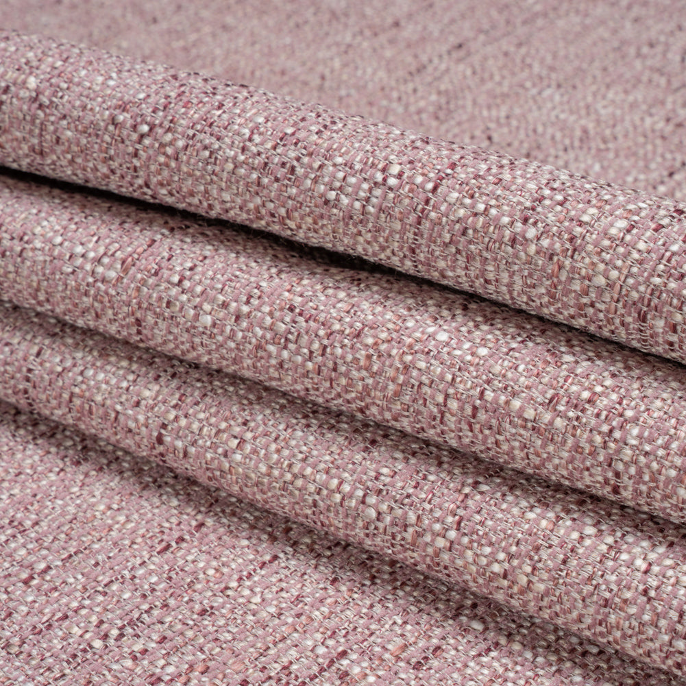 Tweed Upholstery Woven with Latex Backing - Mauve - Heath Collection Folded