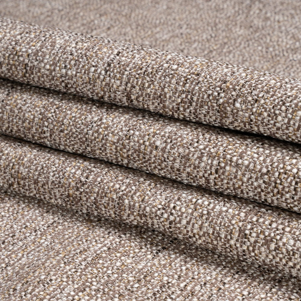 Tweed Upholstery Woven with Latex Backing - Pebble - Heath Collection Folded