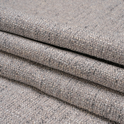 Tweed Upholstery Woven with Latex Backing - Silver - Heath Collection Folded