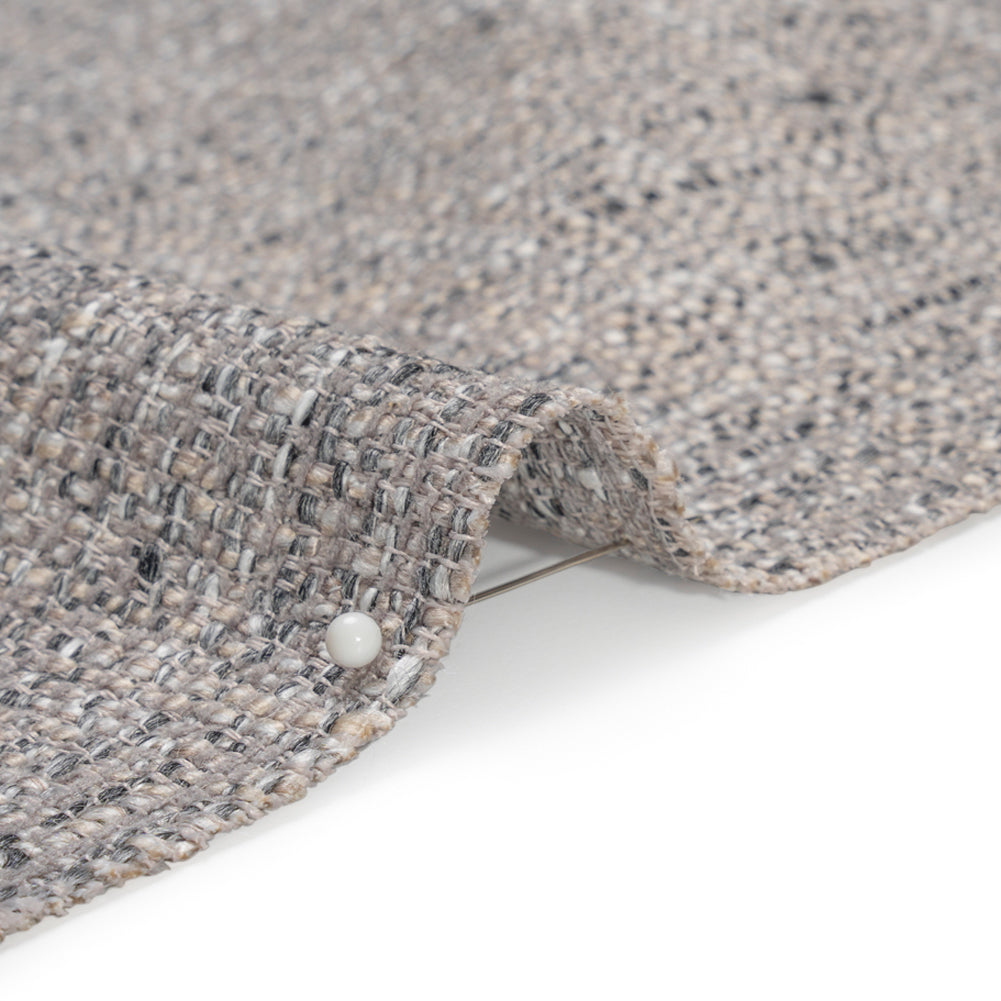 Tweed Upholstery Woven with Latex Backing - Silver - Heath Collection Detail