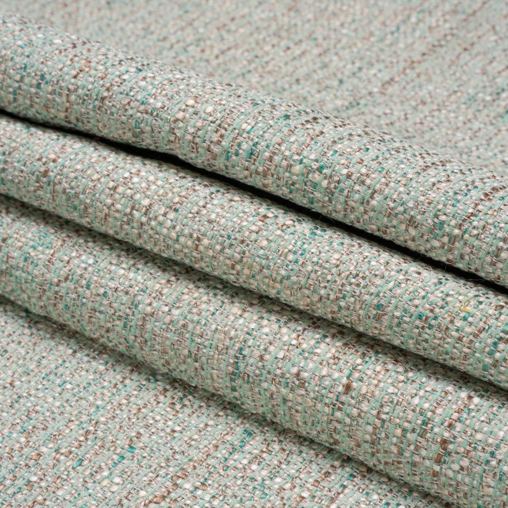 Tweed Upholstery Woven with Latex Backing - Spa - Heath Collection Folded