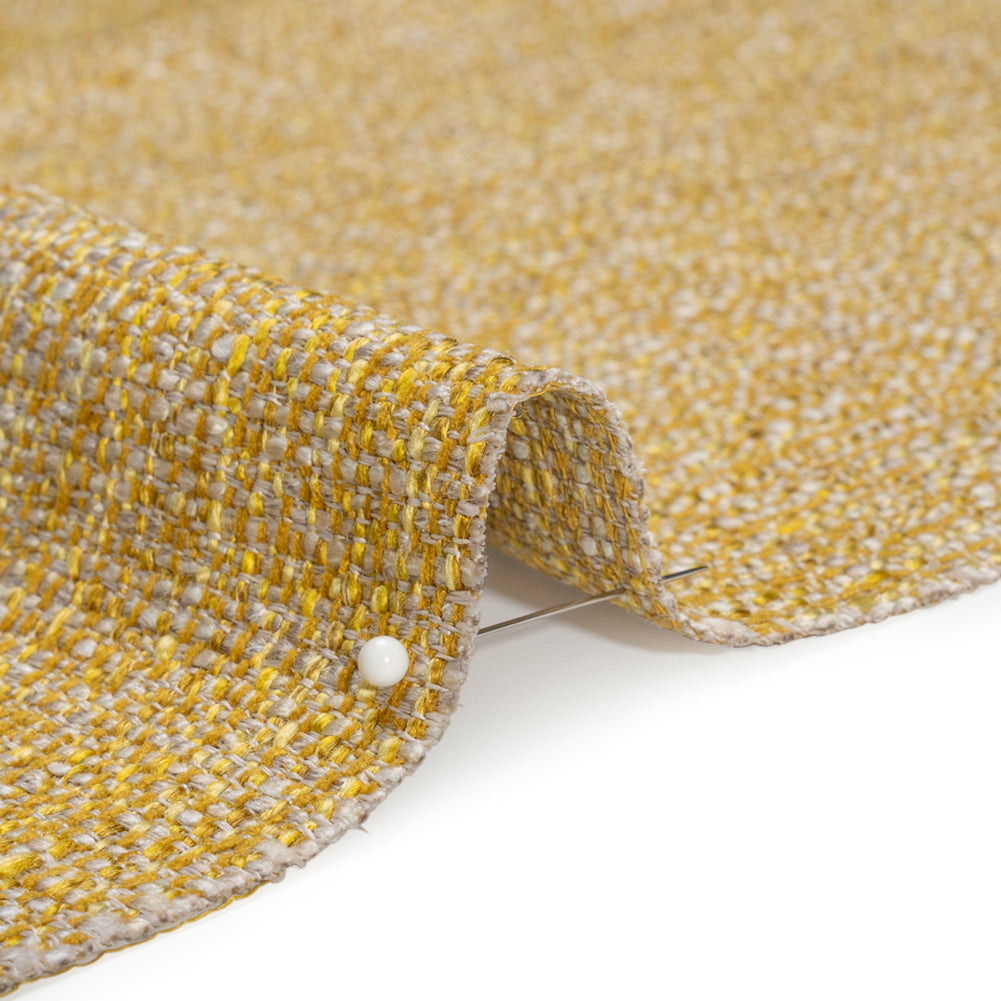 Tweed Upholstery Woven with Latex Backing - Sunshine - Heath Collection Detail