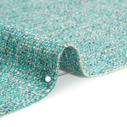 Tweed Upholstery Woven with Latex Backing - Turquoise - Heath Collection Detail