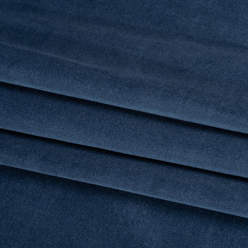 Low Pile Upholstery Velvet - Indigo - Somerset Collection Folded