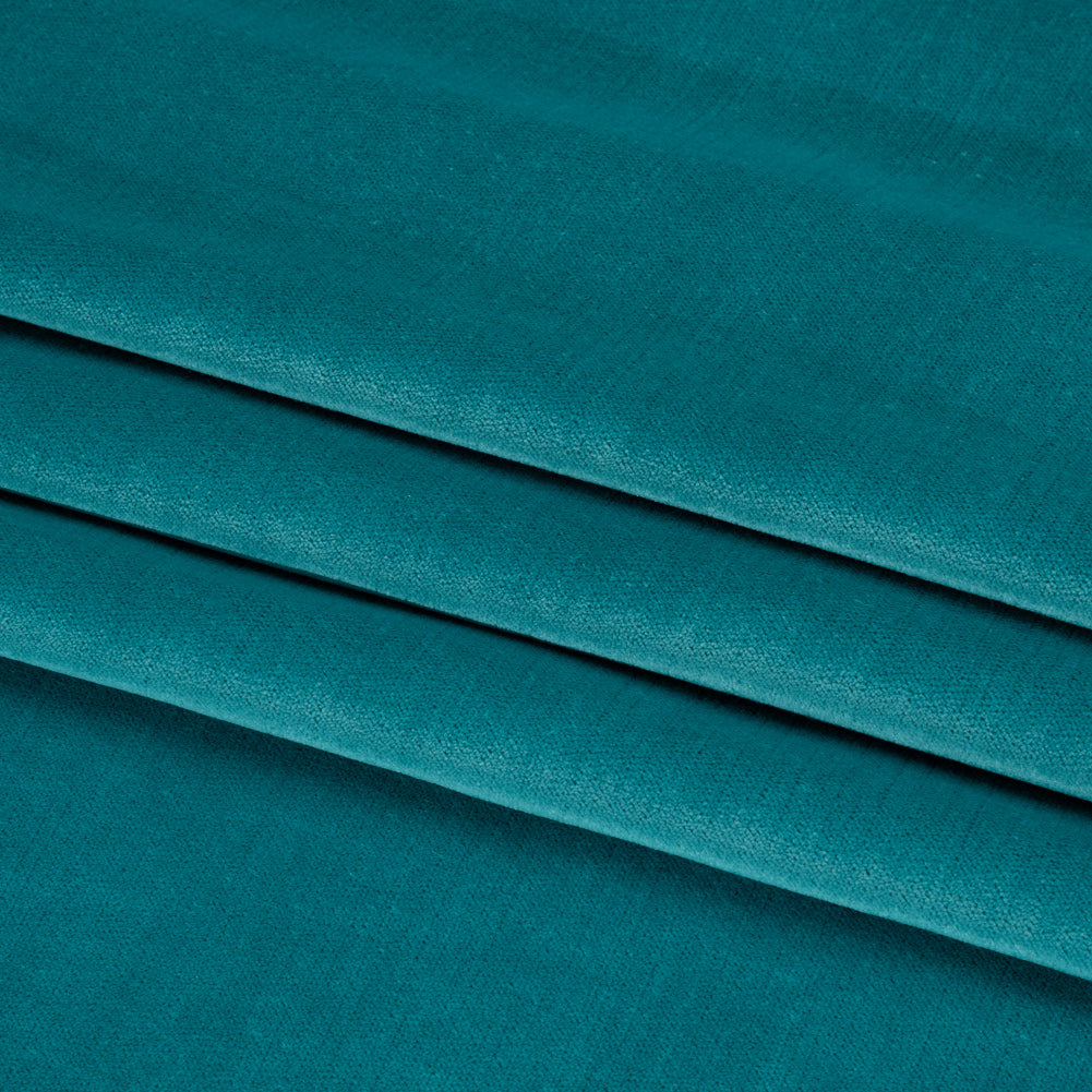 Low Pile Upholstery Velvet - Peacock - Somerset Collection Folded