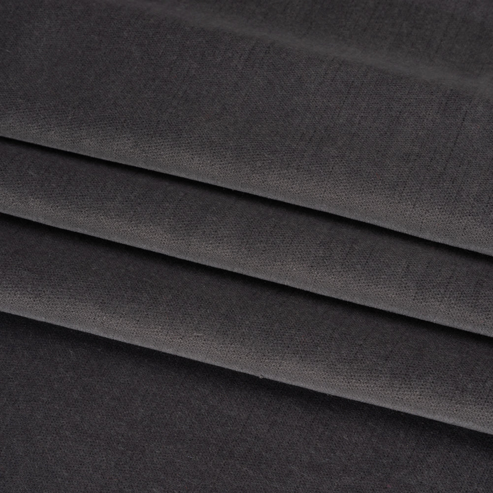 Low Pile Upholstery Velvet - Pewter - Somerset Collection Folded
