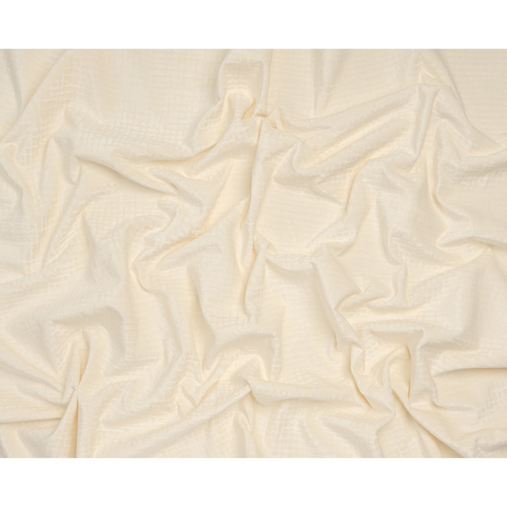 Polyester Upholstery Chenille - Cloud Dancer Grid Texture - Carolina Collection