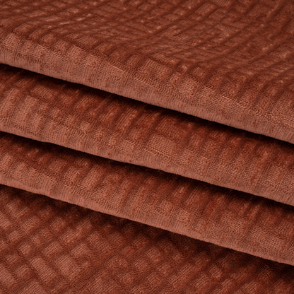 Polyester Upholstery Chenille - Dusty Rose Grid Texture - Carolina Collection
