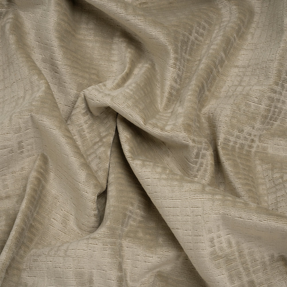 Polyester Upholstery Chenille - Fog Grid Texture - Carolina Collection