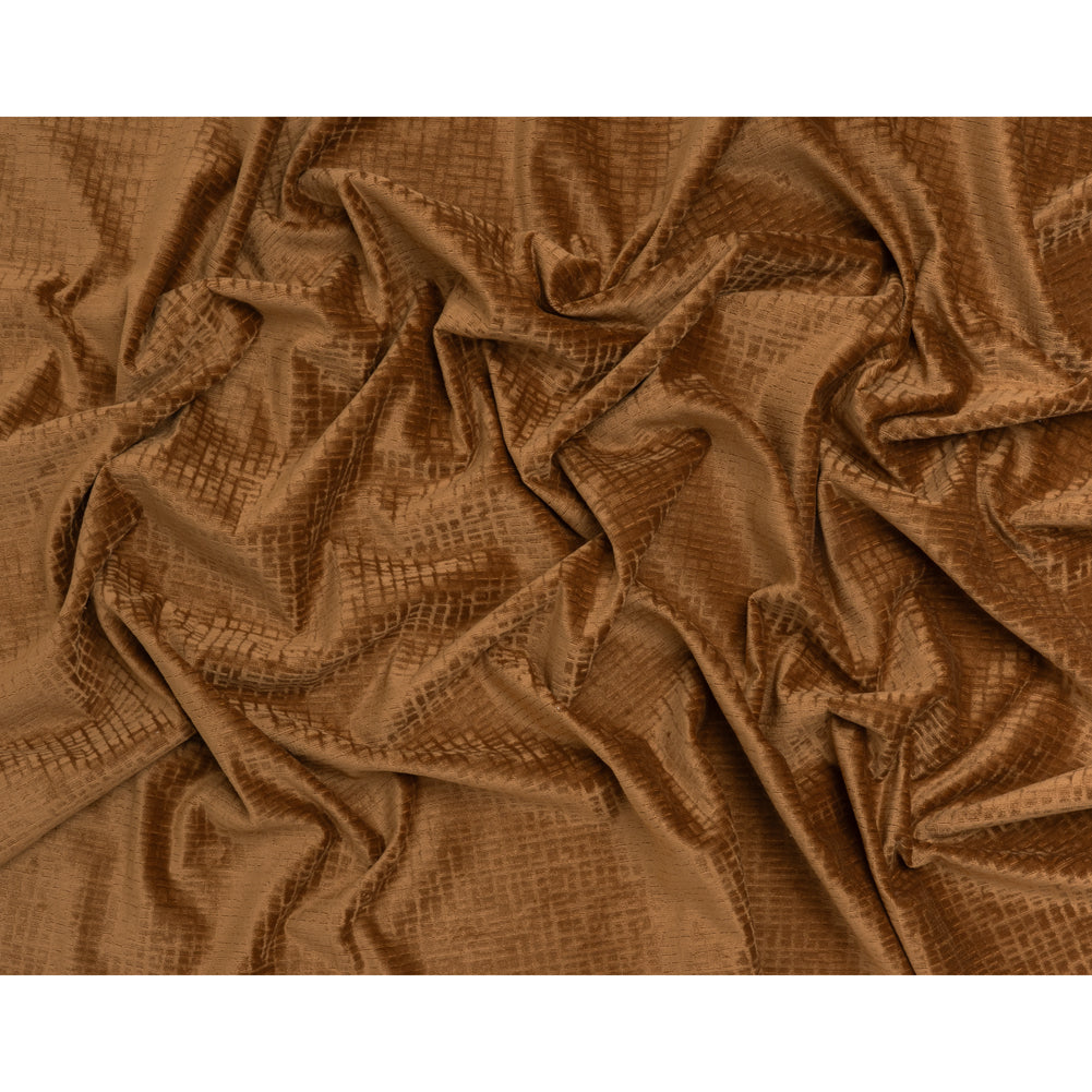 Polyester Upholstery Chenille - Ginger Grid Texture - Carolina Collection