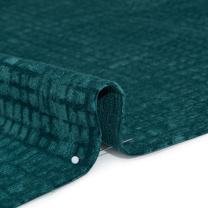 Polyester Upholstery Chenille - Oceanic Grid Texture - Carolina Collection