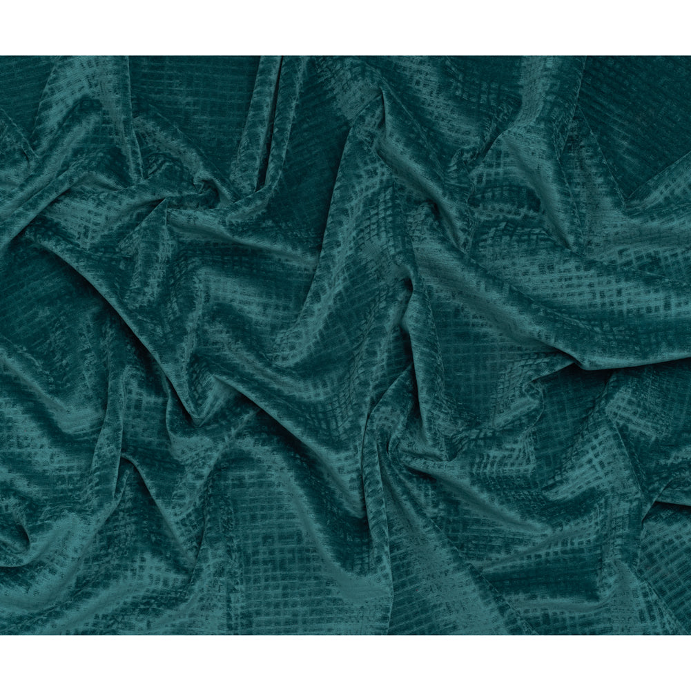 Polyester Upholstery Chenille - Oceanic Grid Texture - Carolina Collection