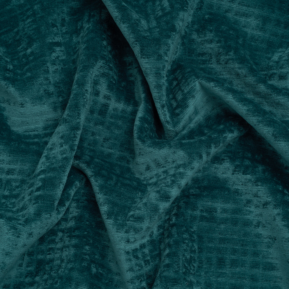 Polyester Upholstery Chenille - Oceanic Grid Texture - Carolina Collection