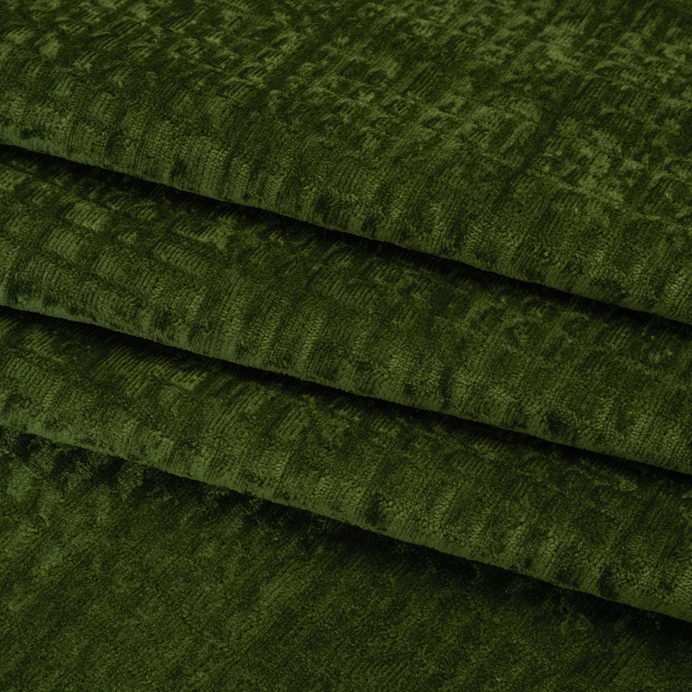 Polyester Upholstery Chenille - Shamrock Grid Texture - Carolina Collection