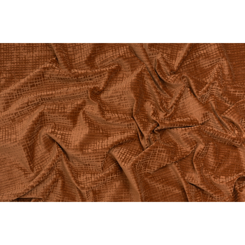 Polyester Upholstery Chenille - Spice Grid Texture - Carolina Collection
