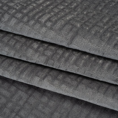 Polyester Upholstery Chenille - Steel Grid Texture - Carolina Collection