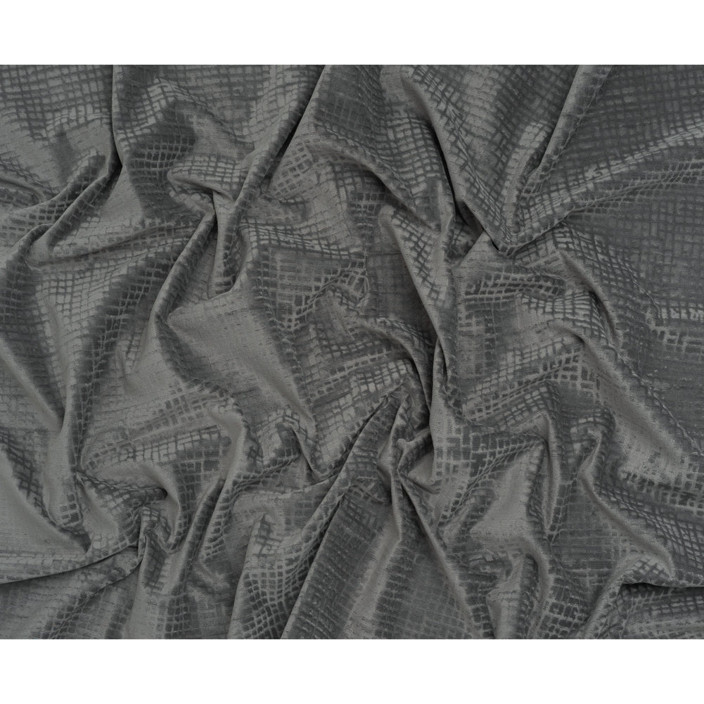 Polyester Upholstery Chenille - Steel Grid Texture - Carolina Collection