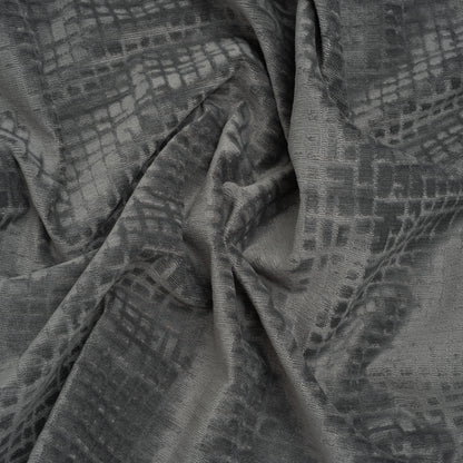 Polyester Upholstery Chenille - Steel Grid Texture - Carolina Collection