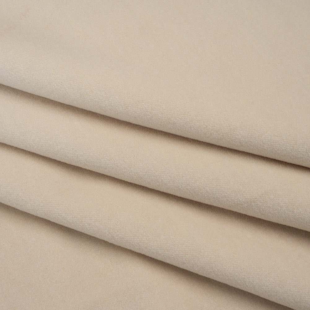 Wool and Cotton Upholstery Velveteen - Cream - Dakota Collection