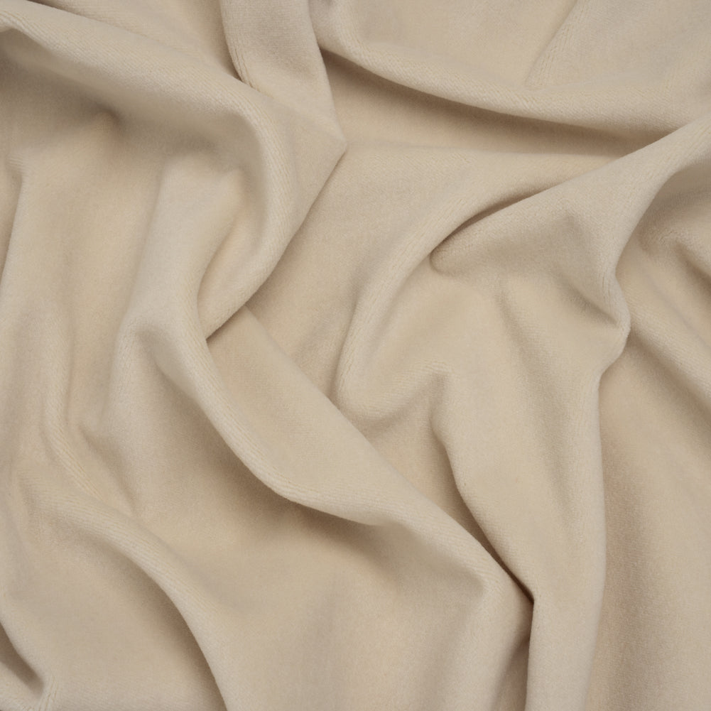 Wool and Cotton Upholstery Velveteen - Cream - Dakota Collection