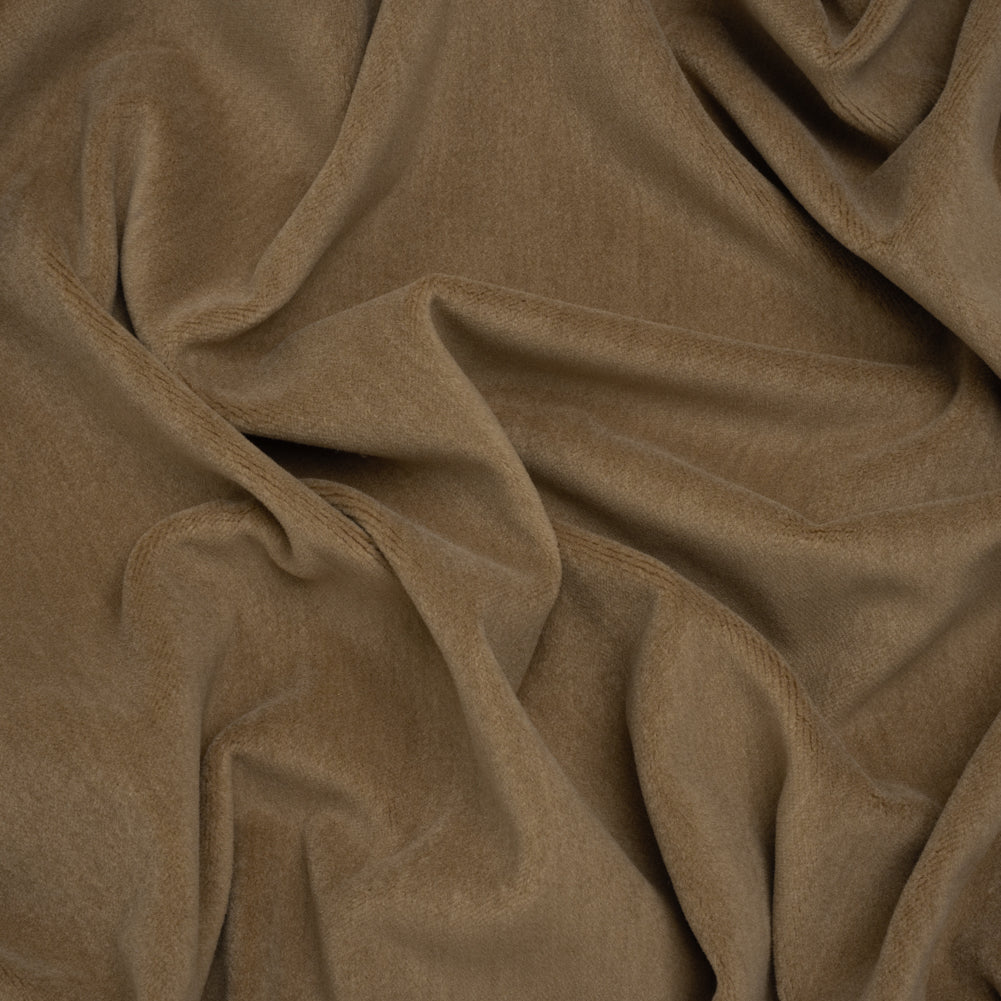 Wool and Cotton Upholstery Velveteen - Taupe - Dakota Collection
