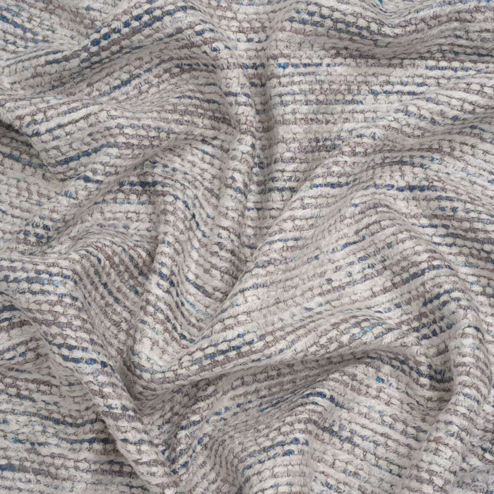Recycled Olefin and Acrylic Upholstery Boucle and Chenille Tweed - Dusk Stripes - Virginia Collection