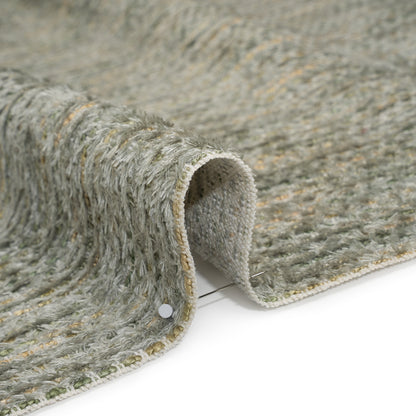 Recycled Olefin and Acrylic Upholstery Boucle and Chenille Tweed - Seaglass Stripes - Virginia Collection Detail