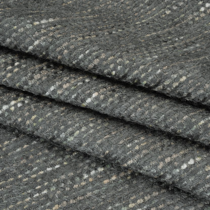 Recycled Olefin and Acrylic Upholstery Boucle and Chenille Tweed - Storm Stripes - Virginia Collection Folded