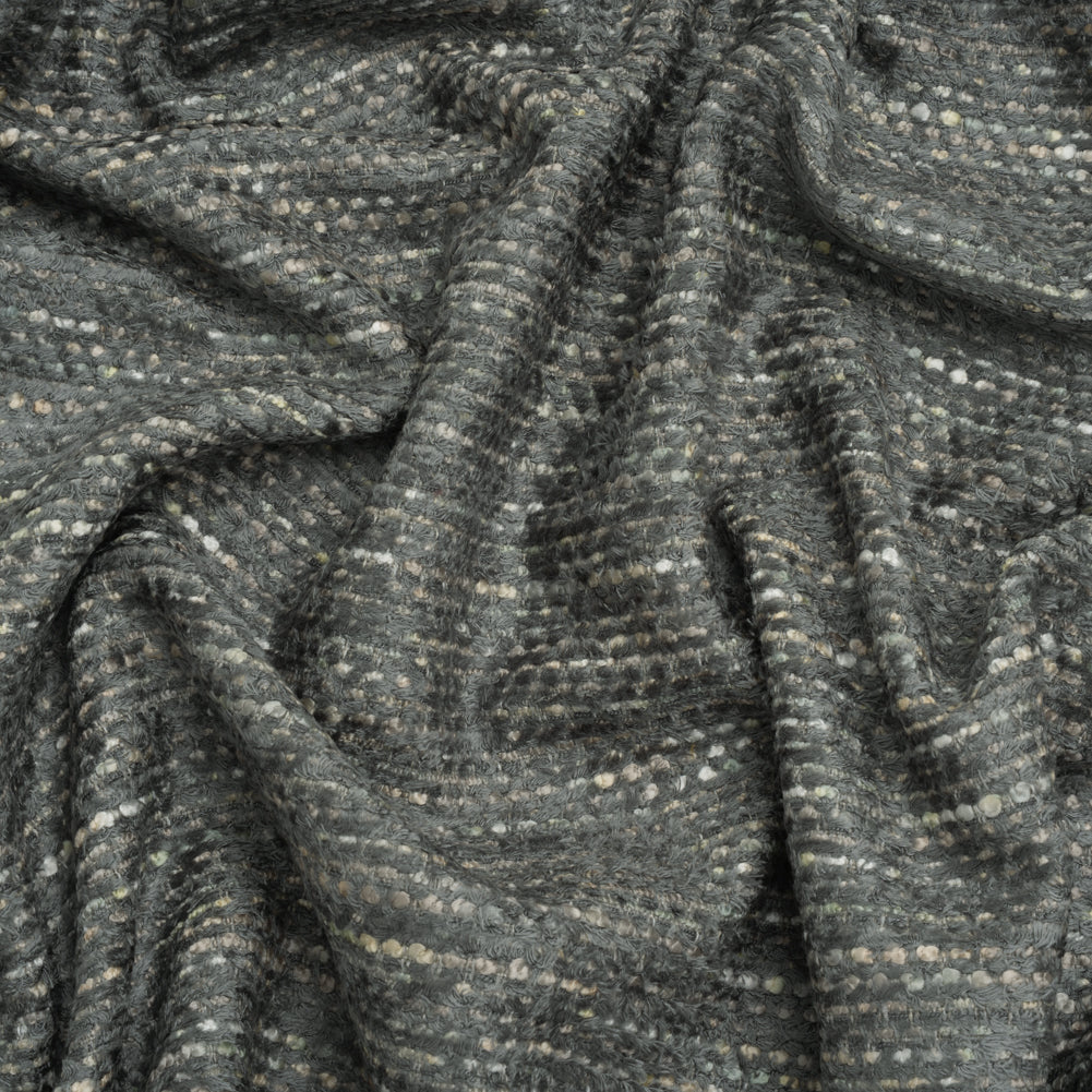 Recycled Olefin and Acrylic Upholstery Boucle and Chenille Tweed - Storm Stripes - Virginia Collection