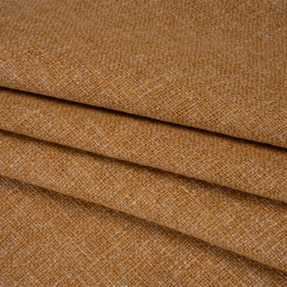 Polyester and Linen Textured Upholstery Woven - Apricot - Georgia Collection Folded