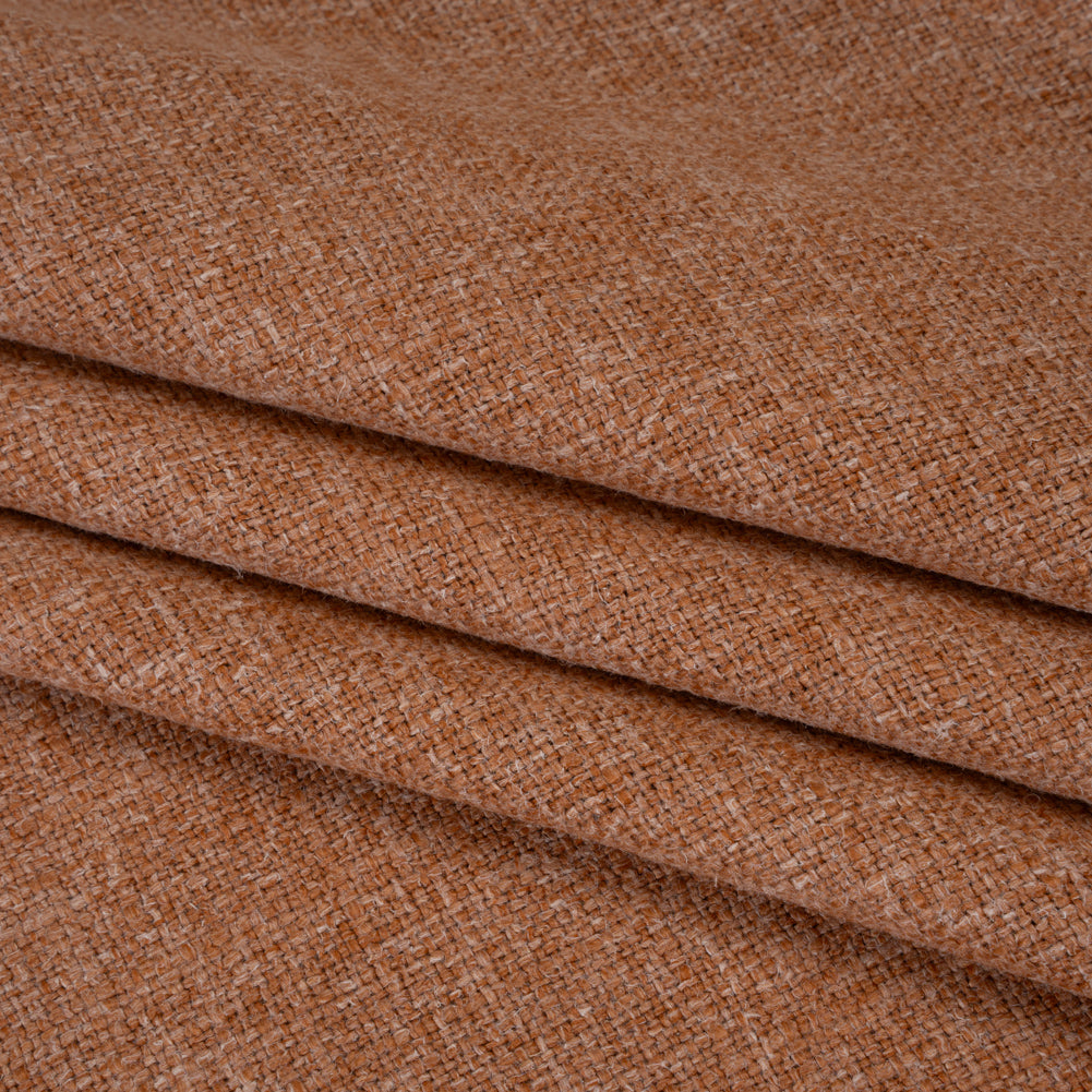 Polyester and Linen Textured Upholstery Woven - Guava - Georgia Collection Folded