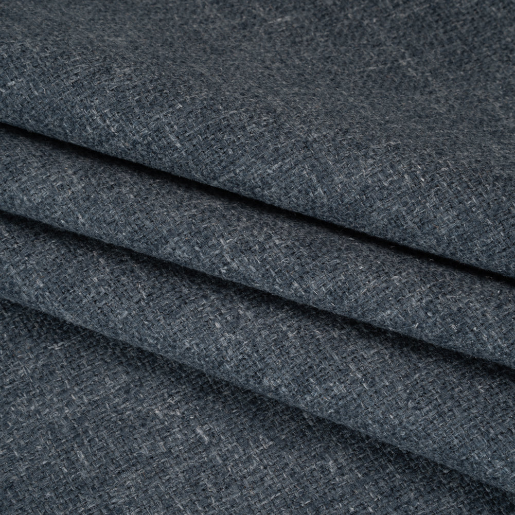 Polyester and Linen Textured Upholstery Woven - Indigo - Georgia Collection Folded