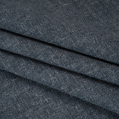 Polyester and Linen Textured Upholstery Woven - Indigo - Georgia Collection Folded