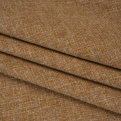 Polyester and Linen Textured Upholstery Woven - Pecan - Georgia Collection Folded