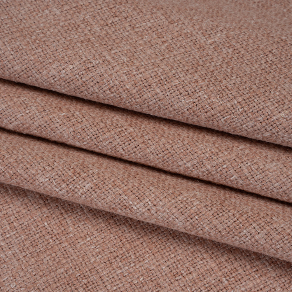 Polyester and Linen Textured Upholstery Woven - Pink Sand - Georgia Collection Folded