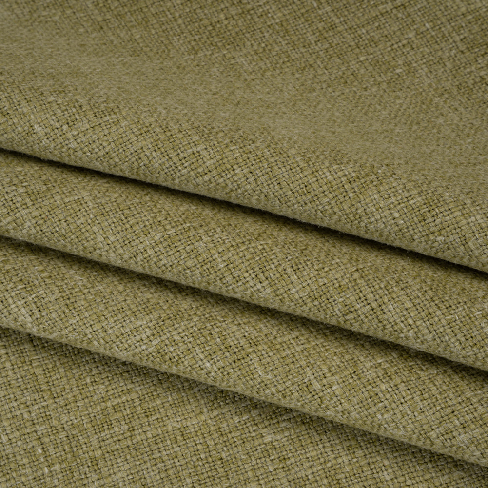 Polyester and Linen Textured Upholstery Woven - Pistachio - Georgia Collection Folded