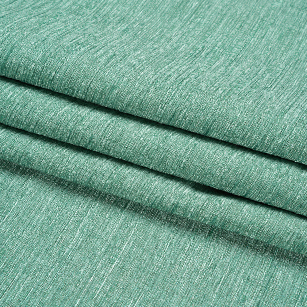 Luxe Home Decor Chenille 110" - Turquoise Striated - Mayberry Collection Folded