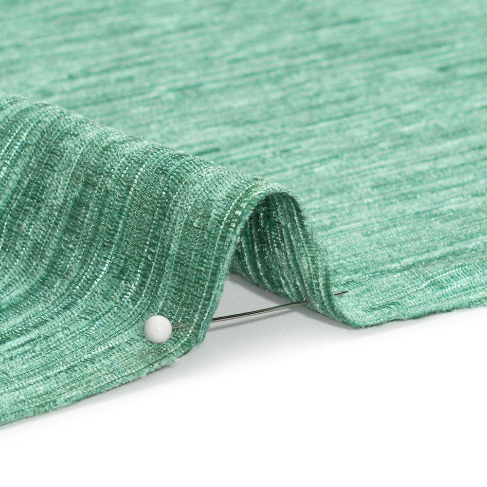 Luxe Home Decor Chenille 110" - Turquoise Striated - Mayberry Collection Detail