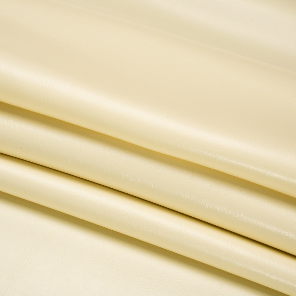 Upholstery Faux Leather with Brushed Fabric Backing - Cream - Alida Collection Folded