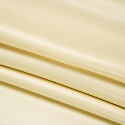 Upholstery Faux Leather with Brushed Fabric Backing - Cream - Alida Collection Folded